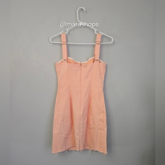 For Love And Lemons Peach Monika Hook-Front Denim Dress - Picture 6 of 8